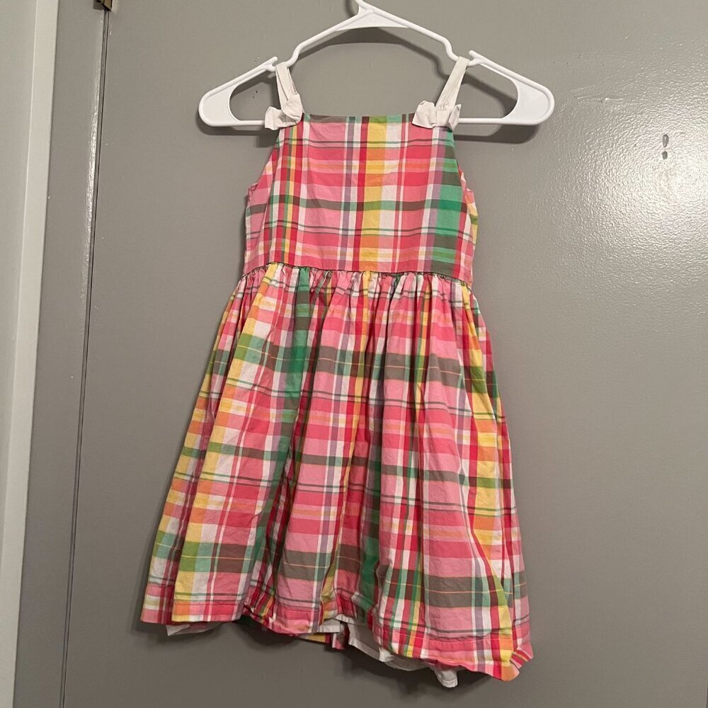Janie and Jack Girl's Pink Plaid Spring Dress Size 5 - Picture 4 of 4